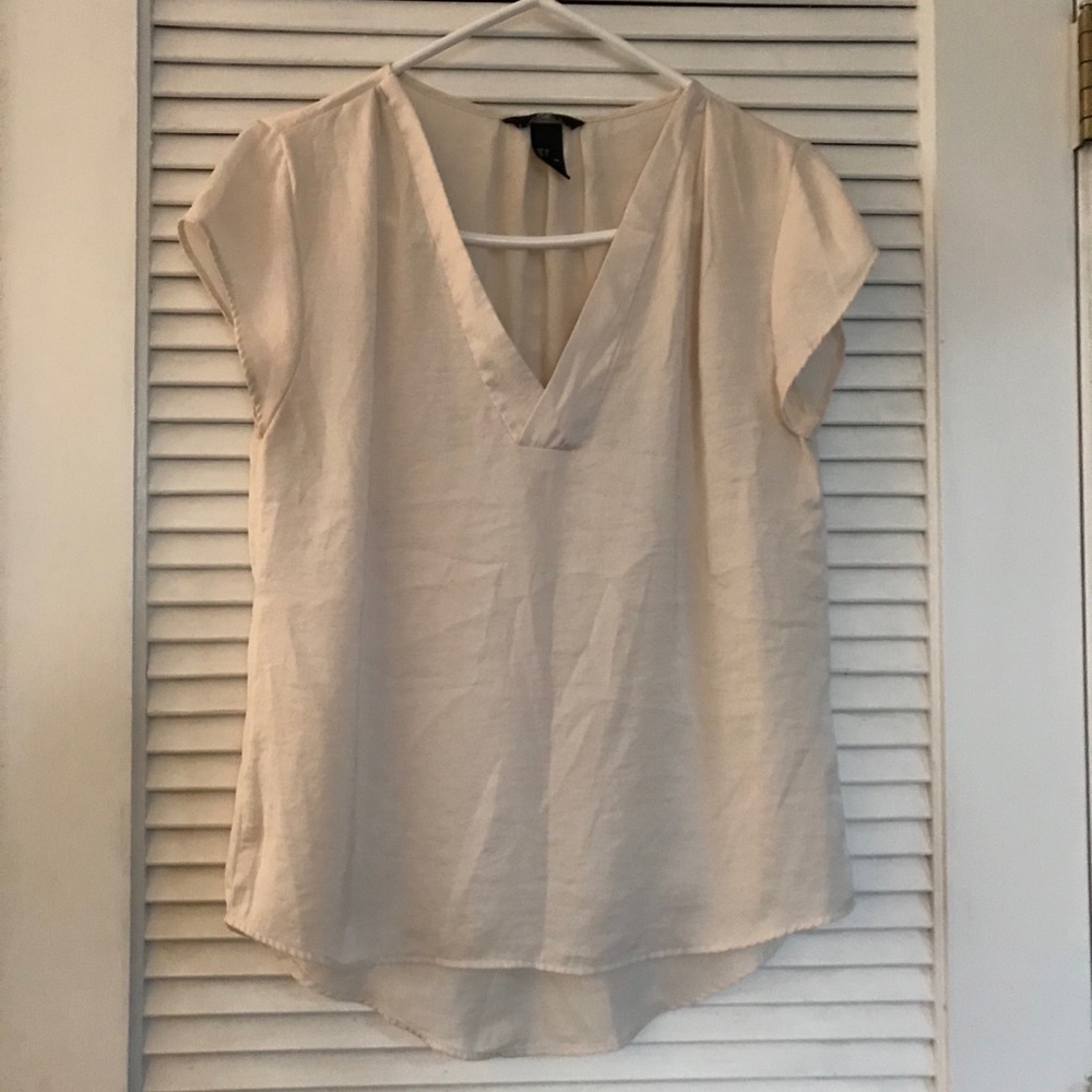 Short Sleeve V-neck Blouse